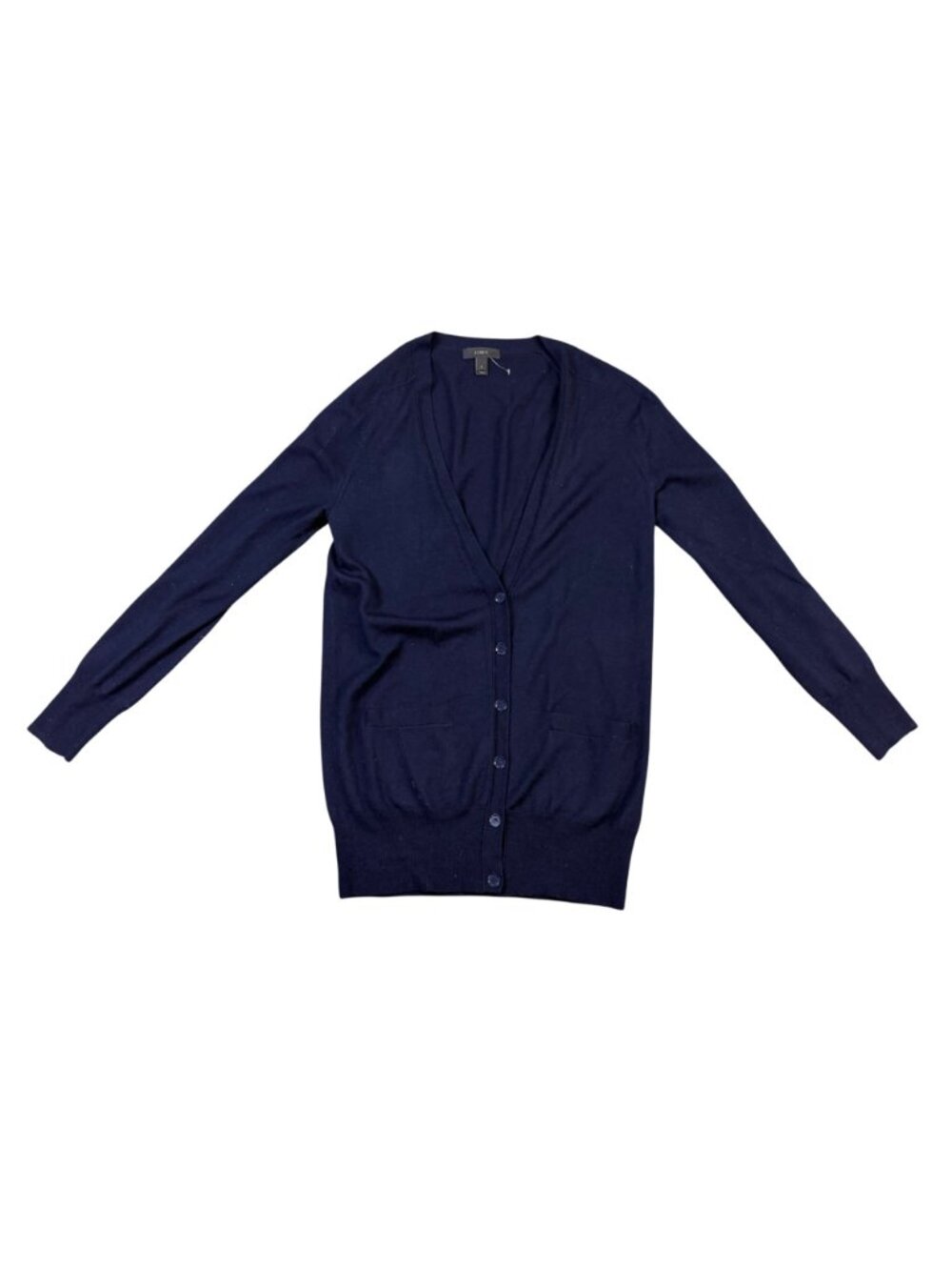 J. Crew Womens Navy Cardigan Sweater Button Up Lightweight Pocketed Size S image 2